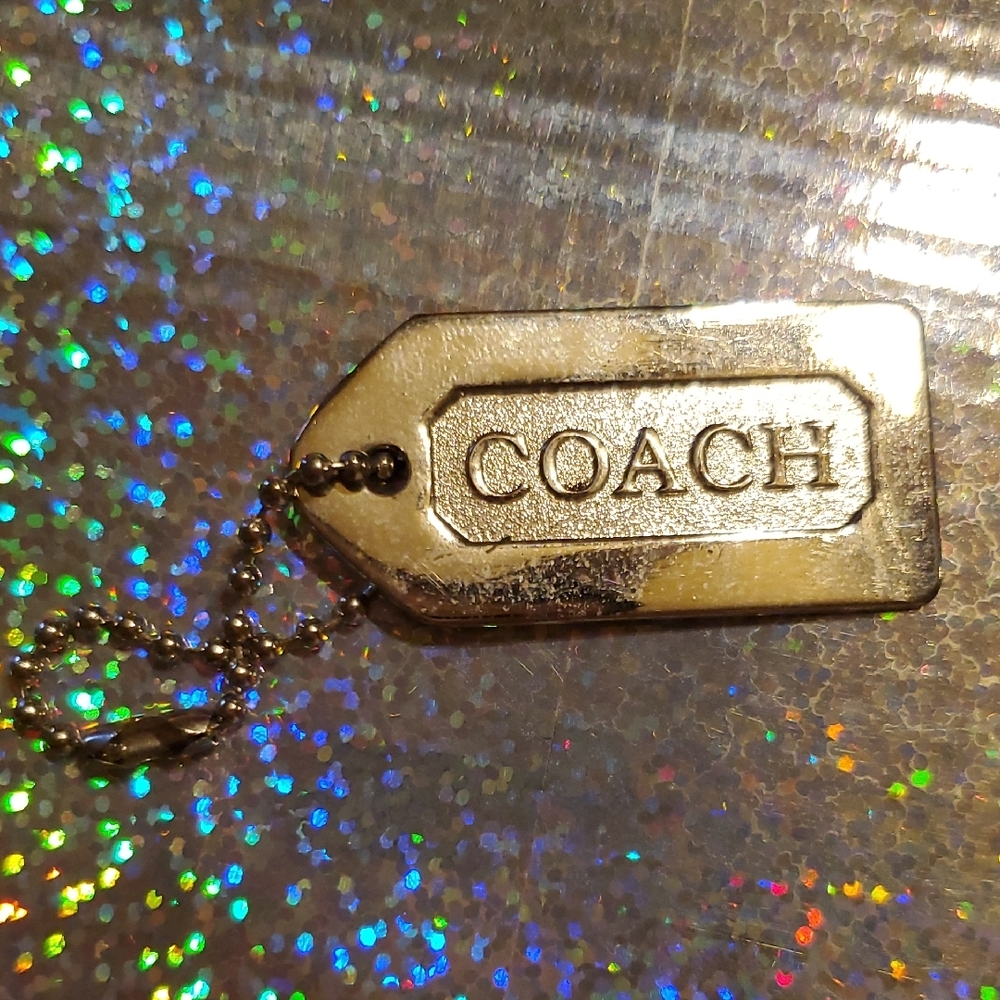 Coach Silver Metal Keychain Tag